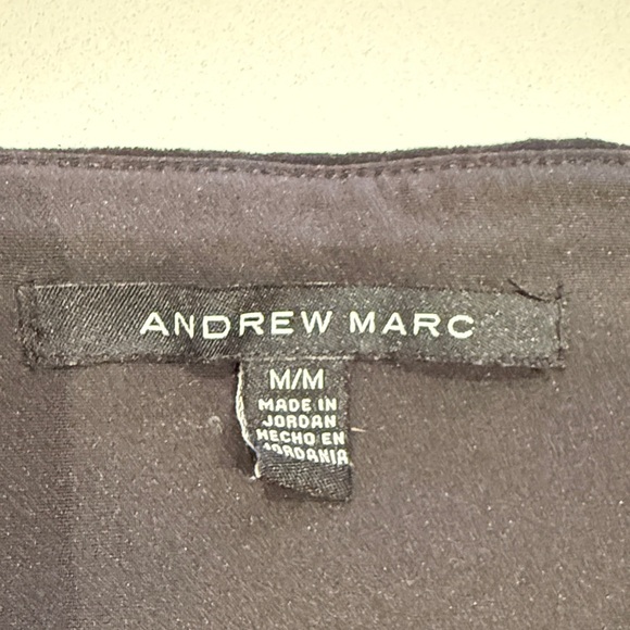 Andrew Marc Faux Suede High Waisted Ankle Pants, Black, Size M - Picture 5 of 12